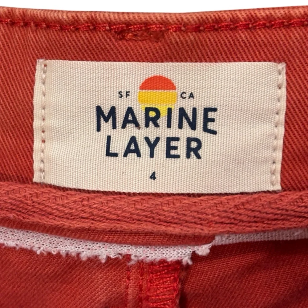 Marine Layer Wide Leg Bridget Crop Orange Denim Pants Size 4 NWOT Womens